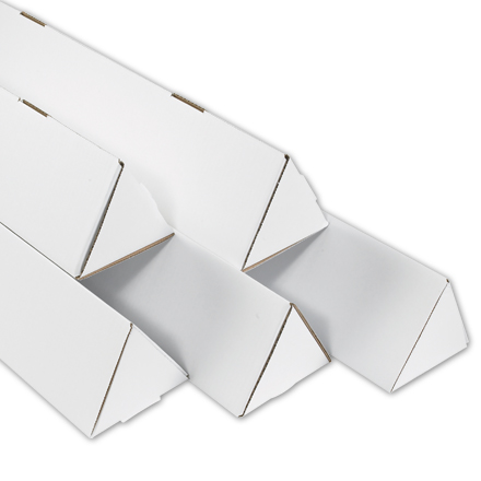 3 x 18 <span class='fraction'>1/4</span>" White Triangle Mailing Tubes