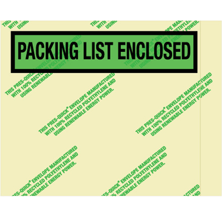 7 x 5 <span class='fraction'>1/2</span>" Environmental "Packing List Enclosed" Envelopes